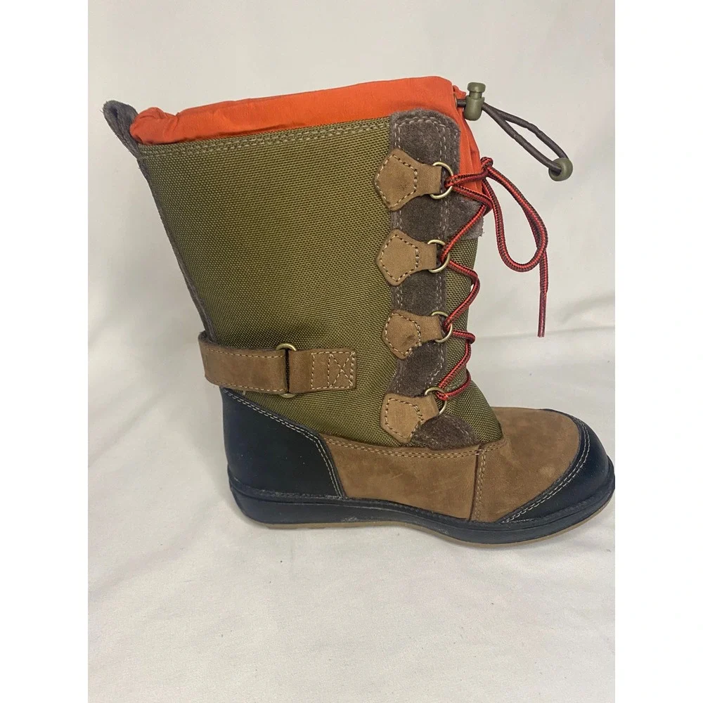 Timberland Kids Waterproof Winter Boots Brown Olive Orange 52836M US 12 Toddler